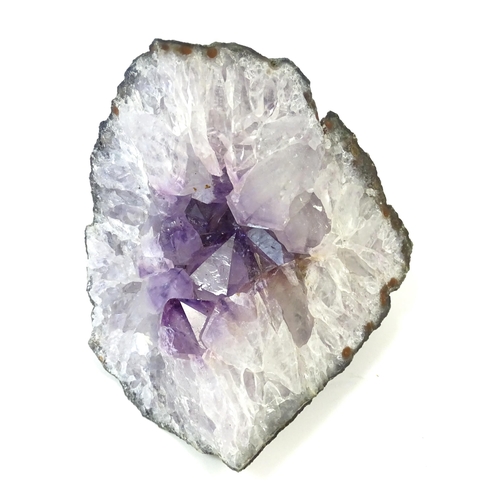 1072 - Natural History / Geology Interest: An amethyst crystal geode. Approx. 5 1/4