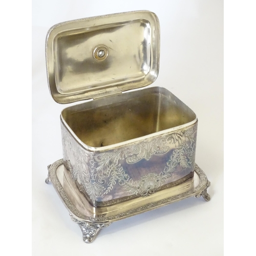 580 - A quantity of 19thC and later silver plated wares to include tea set, spirit kettle, serving dishes,... 