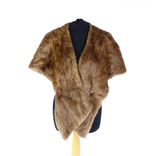 1291 - Vintage fashion / clothing: A vintage fur stole with Dickins and Jones label to the inside