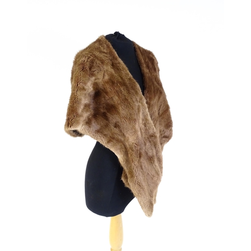 1291 - Vintage fashion / clothing: A vintage fur stole with Dickins and Jones label to the inside