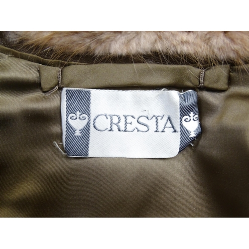 1297 - Vintage fashion / clothing: A ladies faux fur bomber jacket labelled Cresta to the inside. Chest app... 