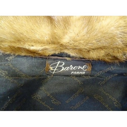 1301 - Vintage fashion / clothing: A vintage fur coat from Barone, Parma. Chest approx. 48