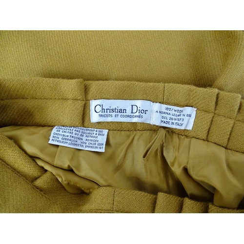 1309 - Vintage fashion / clothing: Four Christian Dior Tricots et Coordonnes, comprising a yellow ochre woo... 