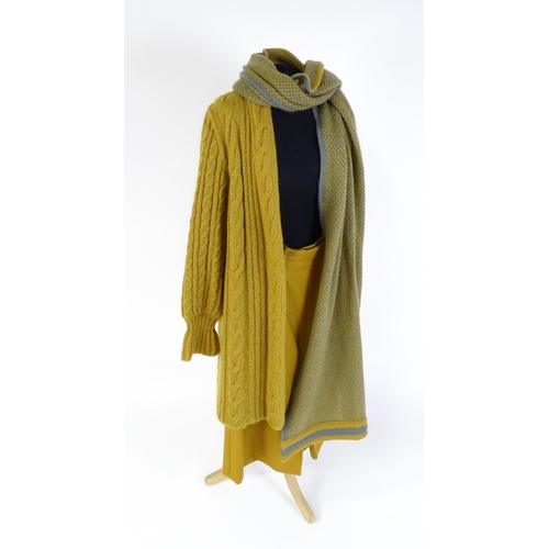 1309 - Vintage fashion / clothing: Four Christian Dior Tricots et Coordonnes, comprising a yellow ochre woo... 