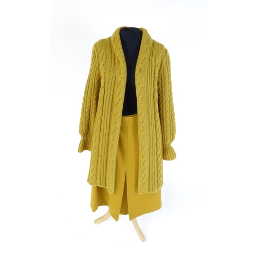 1309 - Vintage fashion / clothing: Four Christian Dior Tricots et Coordonnes, comprising a yellow ochre woo... 