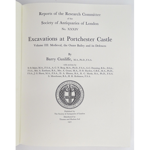 994 - Books: Excavations at Portchester Castle, Volumes 1 - 5, by Barry Cunliffe. Published by The Society... 