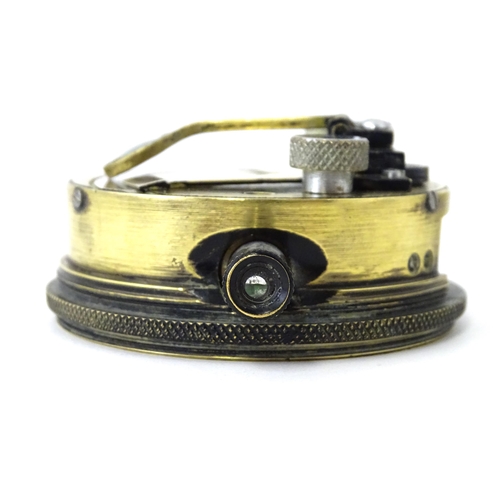 1176 - An early 20thC brass pocket drum sextant, the lid exterior stamped ' No 826', approx 3