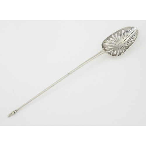 276 - An 18thC silver spoon / mote spoon,  maker TEGS. London c1763. Approx. 6