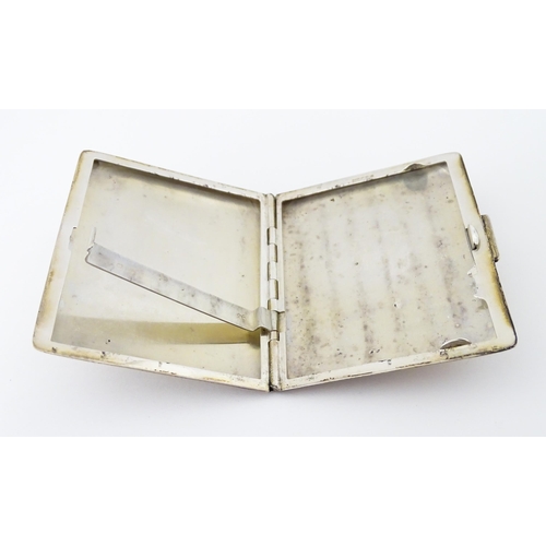 277 - A Continental .925 silver cigarette case with engine turned decoration and acanthus scroll banding. ... 