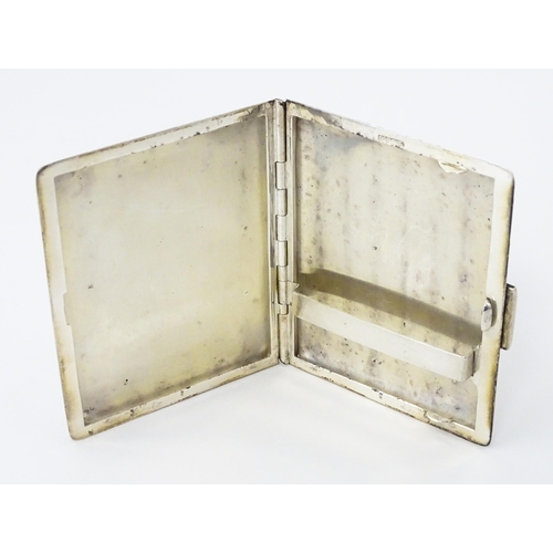 277 - A Continental .925 silver cigarette case with engine turned decoration and acanthus scroll banding. ... 