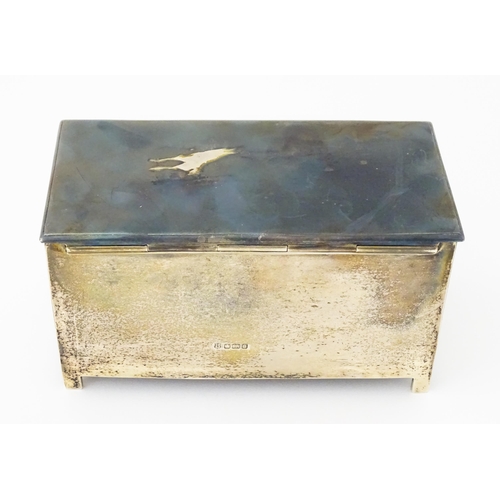 288 - A novelty silver cigarette box formed as a coffer. Hallmarked Sheffield 1910 maker Thomas Bradbury &... 