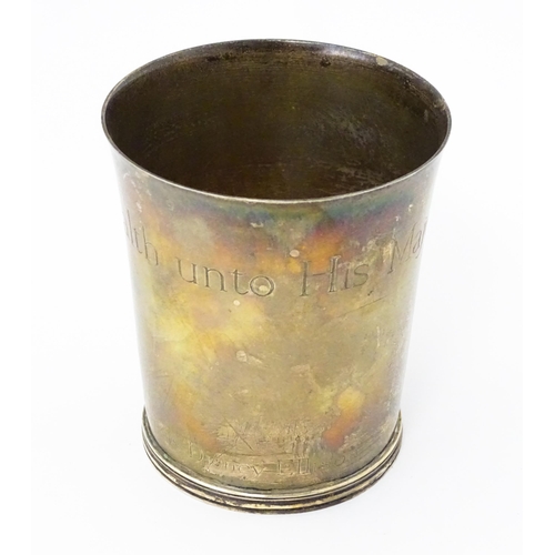 296 - A George V silver beaker hallmarked London 1934 with jubilee mark, maker Carrington and Co. Approx 3... 