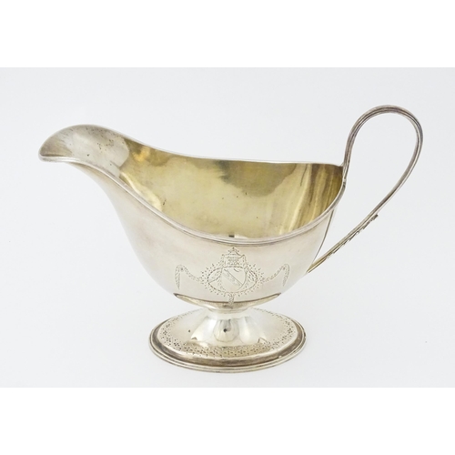 301 - A George III silver sauce boat hallmarked London 1781, maker Hester Bateman. Approx. 6 1/2