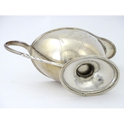 301 - A George III silver sauce boat hallmarked London 1781, maker Hester Bateman. Approx. 6 1/2