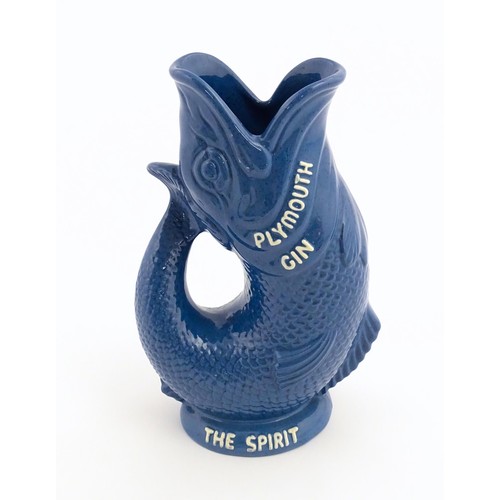 1099 - A Dartmouth Pottery advertising glug glug / gluggle jug for Plymouth Gin - The Spirit of the West. M... 