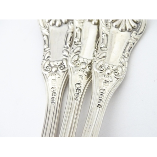 332 - Three 19thC Scottish silver King's pattern cream ladles hallmarked Glasgow 1830, maker WM AM. Approx... 