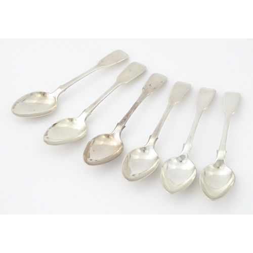 340 - A set of six silver Fiddle pattern teaspoons hallmarked London 1834, maker A B Savory & Sons. Approx... 