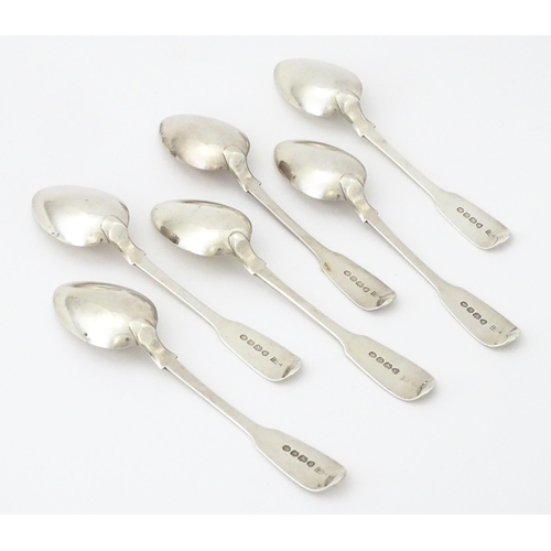 340 - A set of six silver Fiddle pattern teaspoons hallmarked London 1834, maker A B Savory & Sons. Approx... 