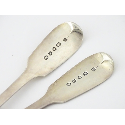 352 - A pair of Victorian Fiddle pattern tablespoons hallmarked London 1843, maker Joseph & Albert Savory.... 