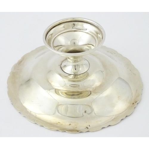 403 - A small silver pedestal tazza hallmarked Birmingham 1927, maker Mappin & Webb. Approx. 2 1/2