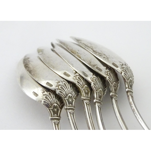 406 - A set of six Continental .800 silver teaspoons. Approx. 4 1/2