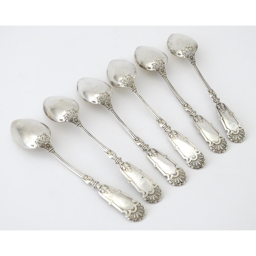 406 - A set of six Continental .800 silver teaspoons. Approx. 4 1/2