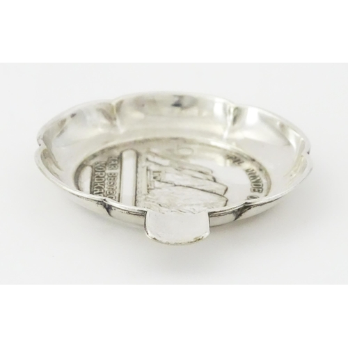 476 - A Norwegian silver plate ashtray titled 'Til Minde Om At Har Besteget Nordkap', bearing mark for Dav... 