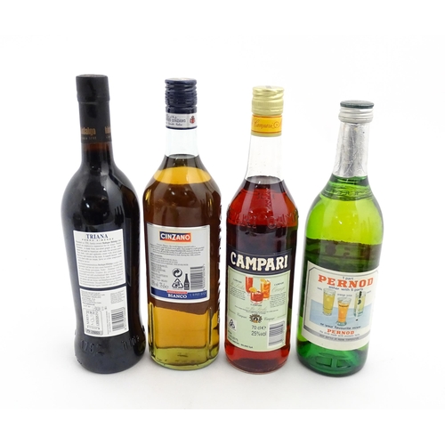 1127 - A 75cl bottle of Pedro Ximenez Triana Bodegas Hidalgo sherry, together with a 75cl bottle of Cinzano... 