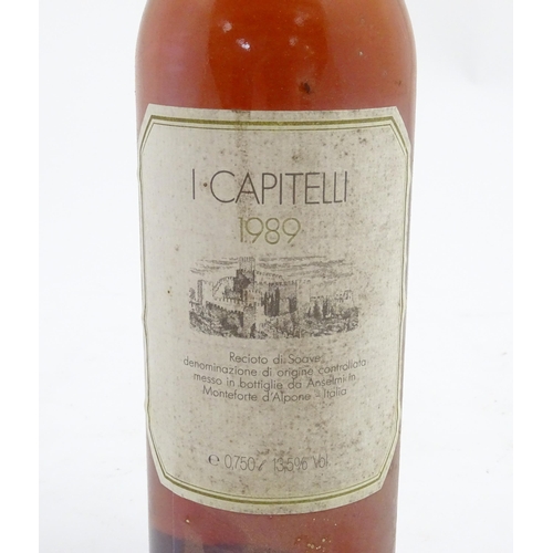 1128 - Five bottles of Italian wine, comprising two 1989 750ml bottles of I. Capitelli Recioto di Soave ros... 