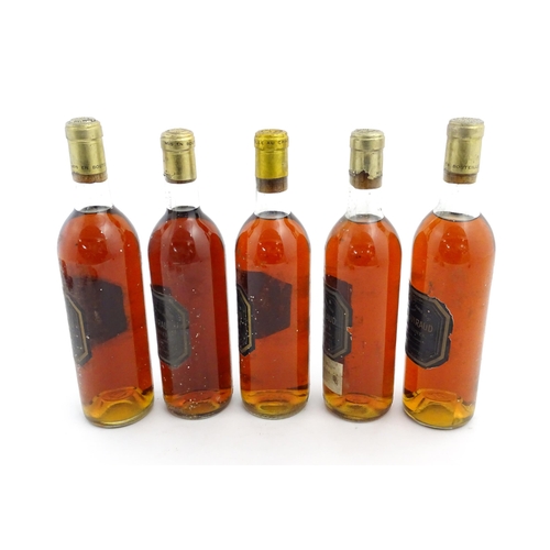 1130 - Five vintage 1969 75cl bottles of Chateau Guiraud 1er Cru Sauternes (5)