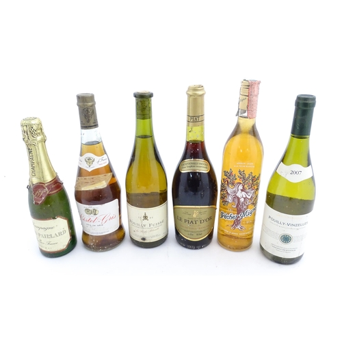 1131 - Six bottles of wines and aperitifs, comprising a 75cl bottle of Listel-Gris, a 2007 750ml bottle of ... 