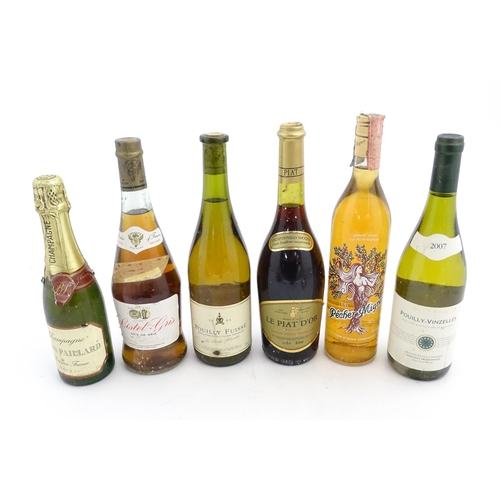 1131 - Six bottles of wines and aperitifs, comprising a 75cl bottle of Listel-Gris, a 2007 750ml bottle of ... 