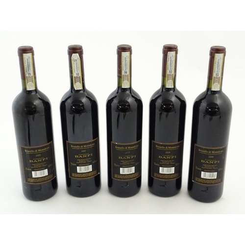 1132 - Five 2008 750ml bottles of Brunello di Montalcino Castello Banfi red wine (5)