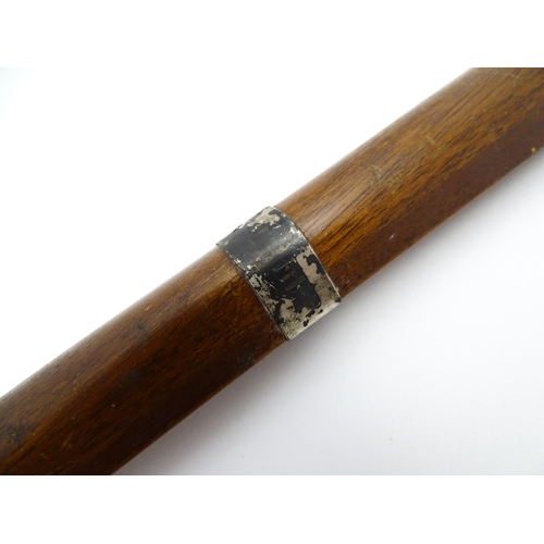 1282 - An early 20thC Sunday stick formed as a stylised golf club. Together with a swagger stick with white... 