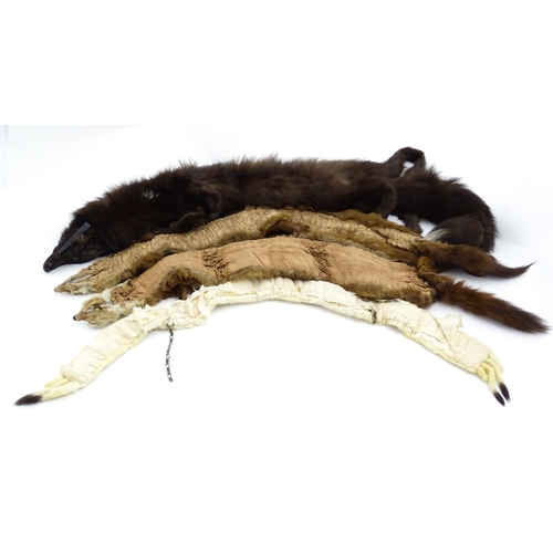 1315 - Vintage fashion / clothing: Four vintage fur stoles, the longest measuring approx. 48