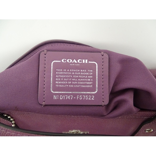 1319 - Vintage fashion / clothing: A Coach Crossgrain Leather City Zip Tote F57522 in Mauve including a mat... 