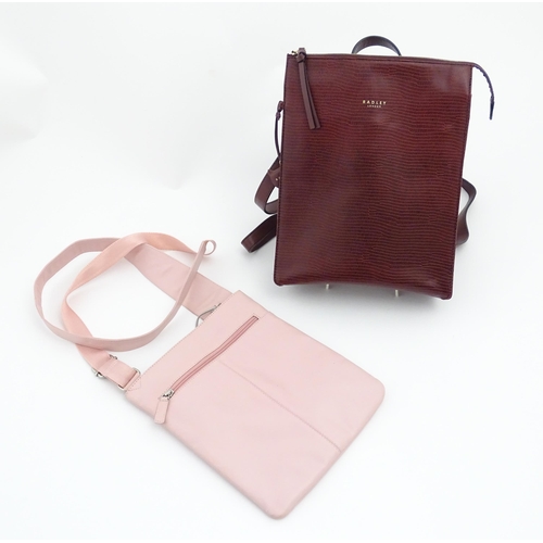 1324 - Vintage fashion / clothing: Two Radley handbags comprising a pale pink crossbody bag, approx 8 1/2