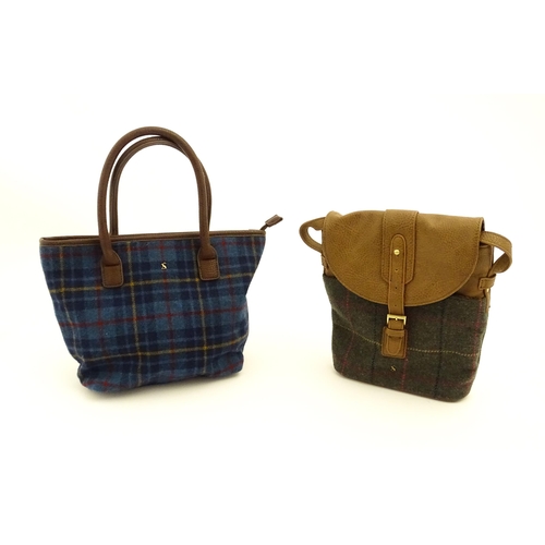 1327 - Vintage fashion / clothing: Two Joules tweed handbags. The largest approx. 13