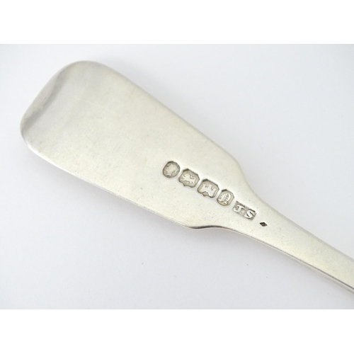 416 - A Victorian silver Fiddle pattern dessert fork hallmarked Exeter 1849, maker John Stone. Approx. 6 3... 