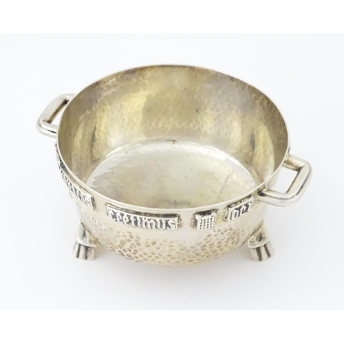 434 - A silver bowl modelled as a replica Winchester Bushel measure, hallmarked London 1928, maker F J Ros... 