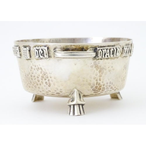 434 - A silver bowl modelled as a replica Winchester Bushel measure, hallmarked London 1928, maker F J Ros... 