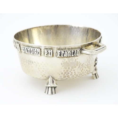 434 - A silver bowl modelled as a replica Winchester Bushel measure, hallmarked London 1928, maker F J Ros... 