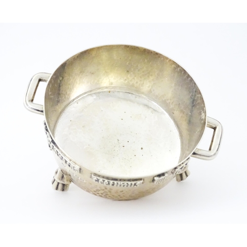 434 - A silver bowl modelled as a replica Winchester Bushel measure, hallmarked London 1928, maker F J Ros... 