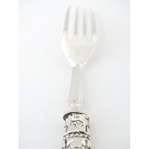 437 - A Victorian silver fork hallmarked Sheffield c. 1869, maker Martin, Hall & Co. Approx. 6 1/4