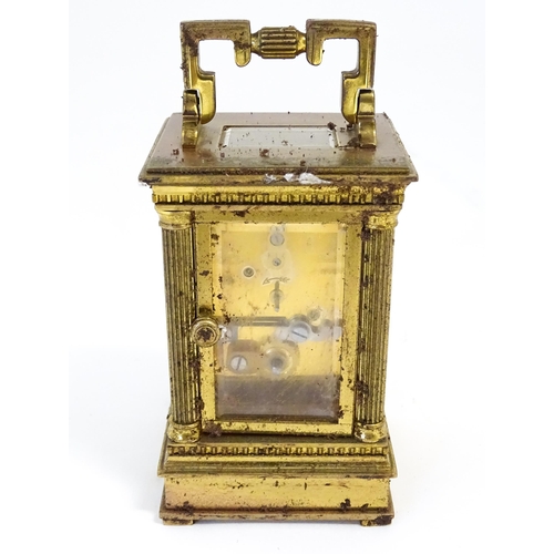 1401 - A Matthew Norman small brass carriage clock.  Approx 4 1/2