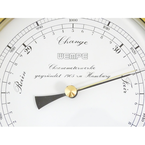 1415 - A late 20thC German Wempe chronometererke ships barometer . Approx 8 1/2