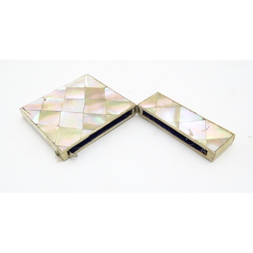 1205 - A Victorian mother of pearl card case of rectangular form. Approx. 4