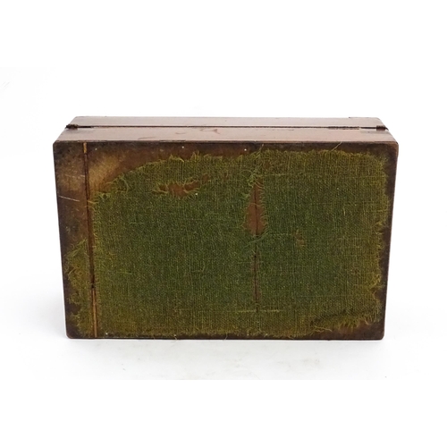 1248 - A 19thC brass bound mahogany writing slope opening to reveal a fitted interior. Approx. 5