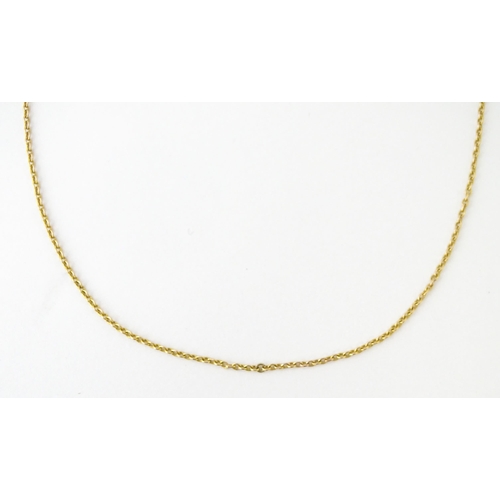 693 - A 9ct gold chain necklace. Together with another. Both approx. 16