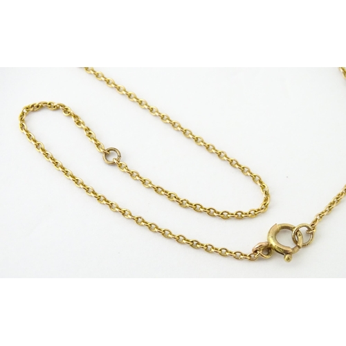 693 - A 9ct gold chain necklace. Together with another. Both approx. 16